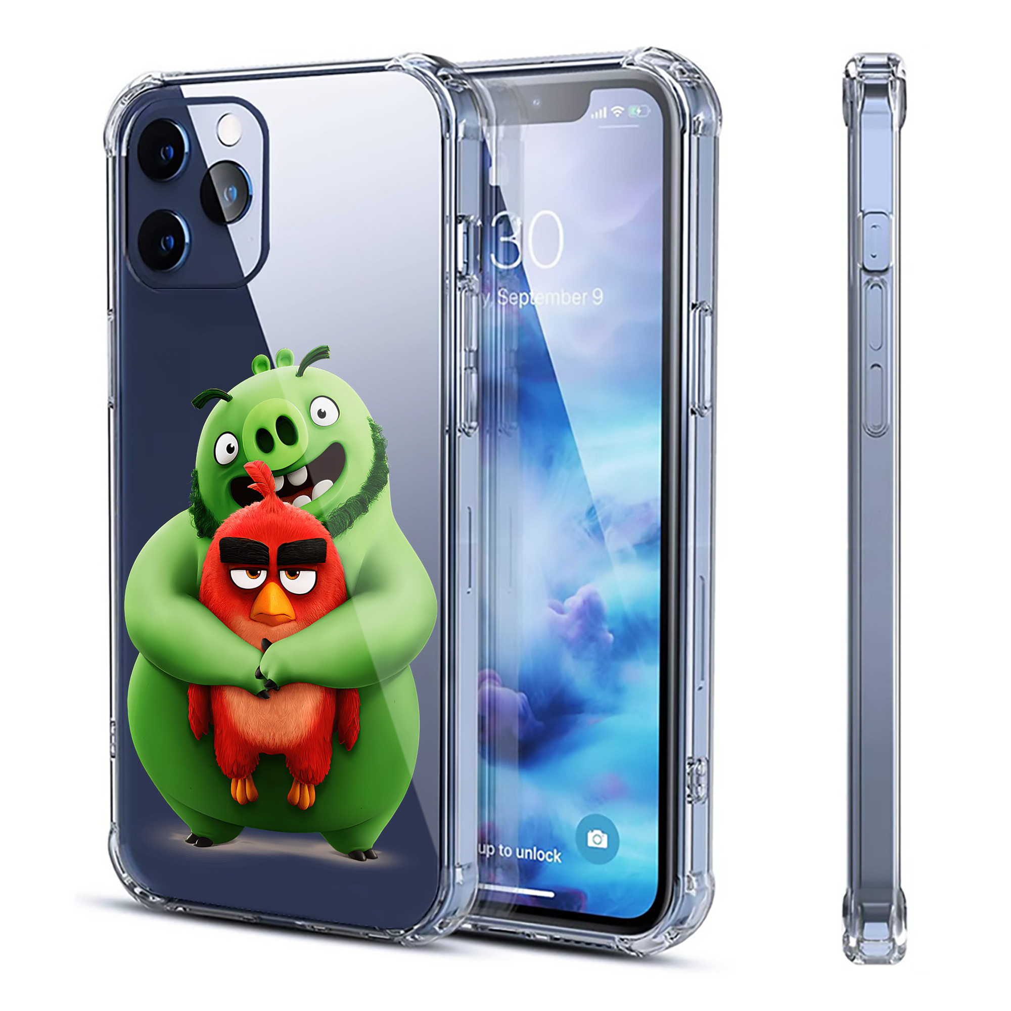 （画像用） Angry Birds アングリーバード 【iPhone 12シリーズ対応】透明スマホケース（クリアソフトケース）